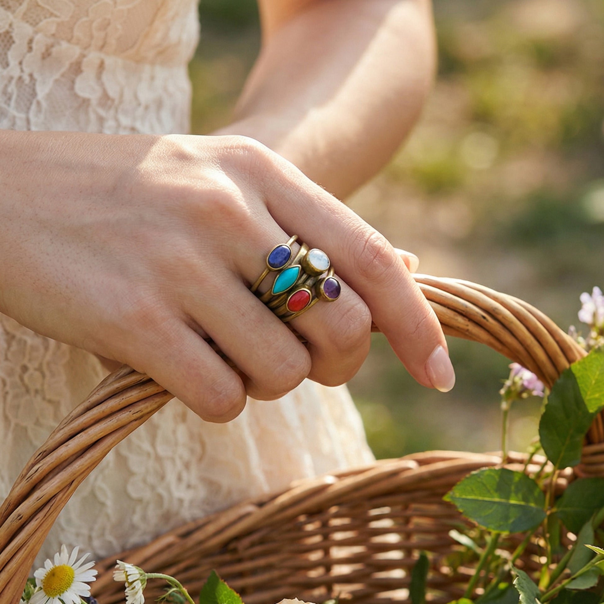 Handcrafted Multi-Gemstone Ring - Verna Artisan Works