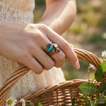Handcrafted Multi-Gemstone Ring - Verna Artisan Works