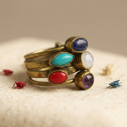 Handcrafted Multi-Gemstone Ring - Verna Artisan Works