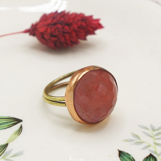 Rose Quartz Adjustable Gemstone Ring