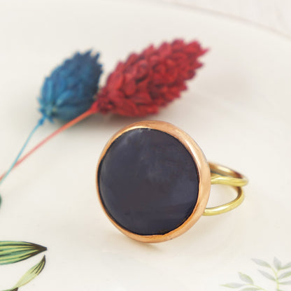 Blue Chalcedony Adjustable Ring