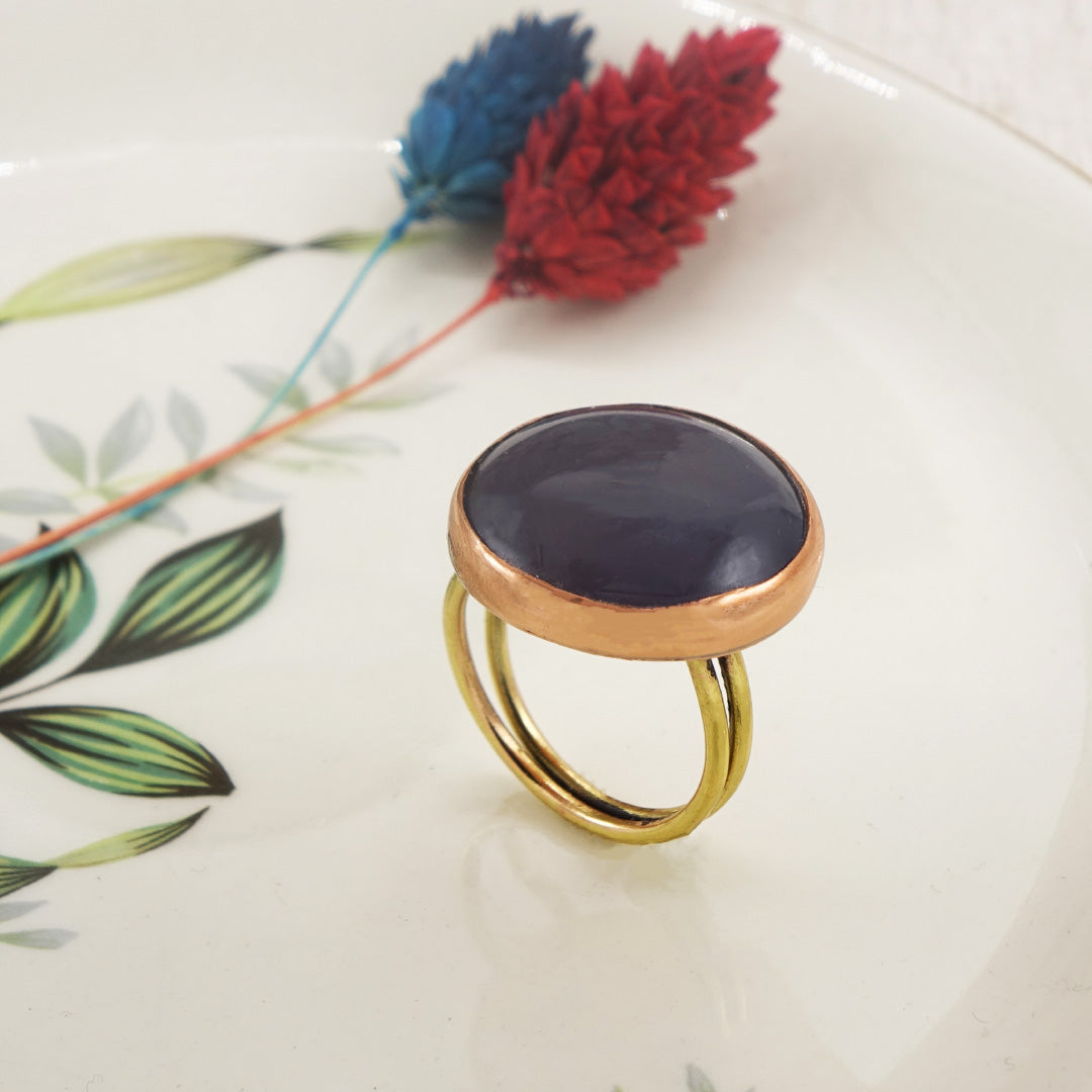 Blue Chalcedony Adjustable Ring