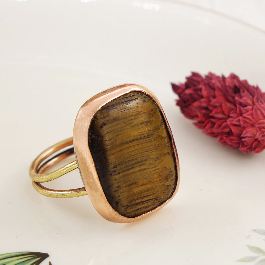 Shop adjustable Tiger Eye rings
