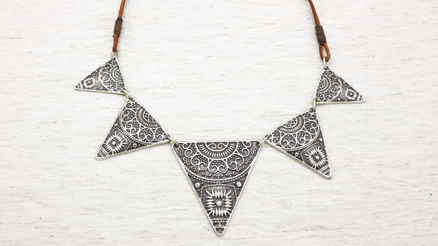 Antique Silver Statement Necklace - Verna Artisan Works