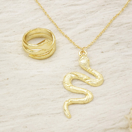 Snake Necklace & Ring Set - Verna Artisan Works