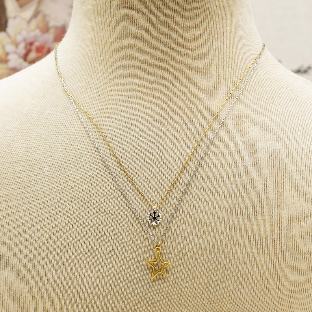 Star and Snowflake Layered Necklace