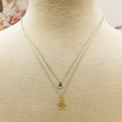 Star and Snowflake Layered Necklace