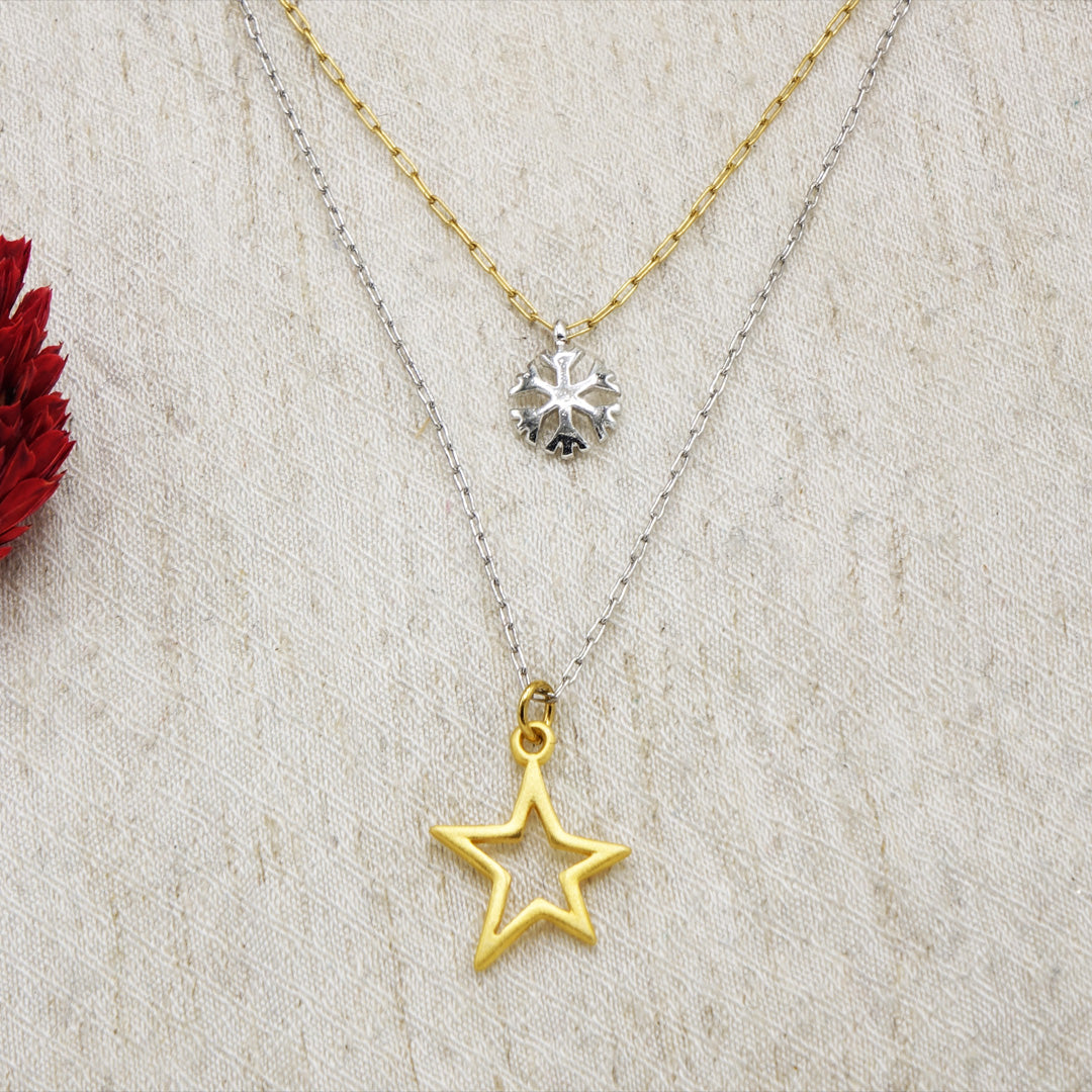 Star and Snowflake Layered Necklace