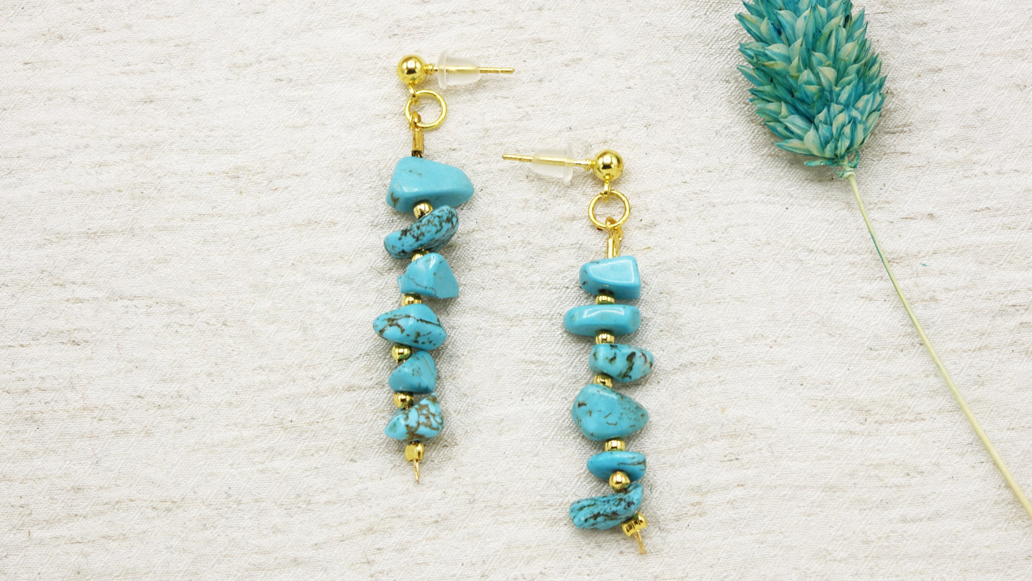 Turquoise Crystal Stone Earrings