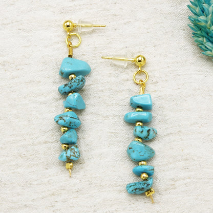 Turquoise Crystal Stone Earrings
