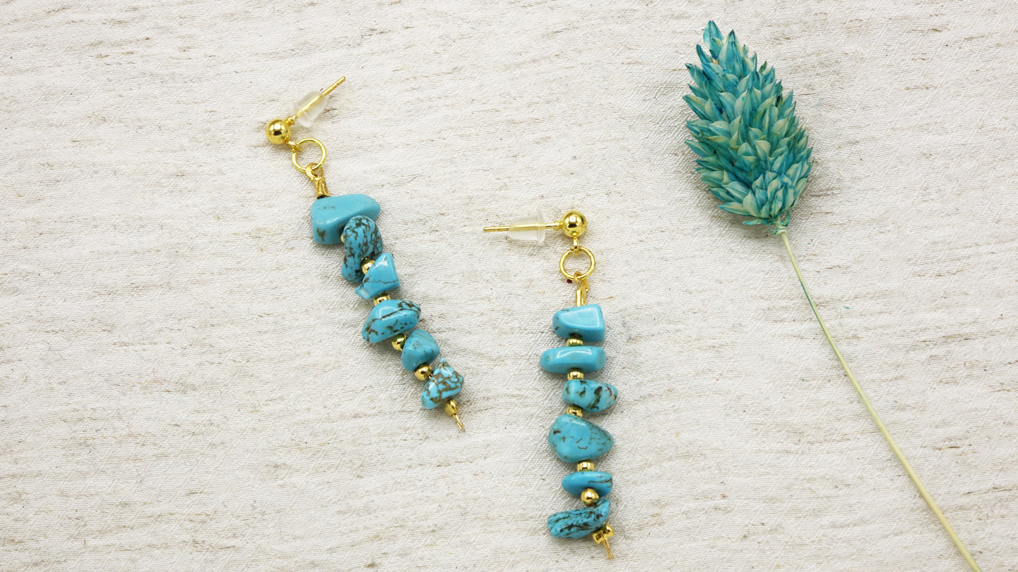 Turquoise Crystal Stone Earrings