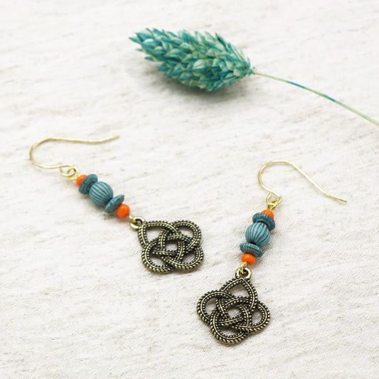 Boho Beaded Sailor's Knot Earring