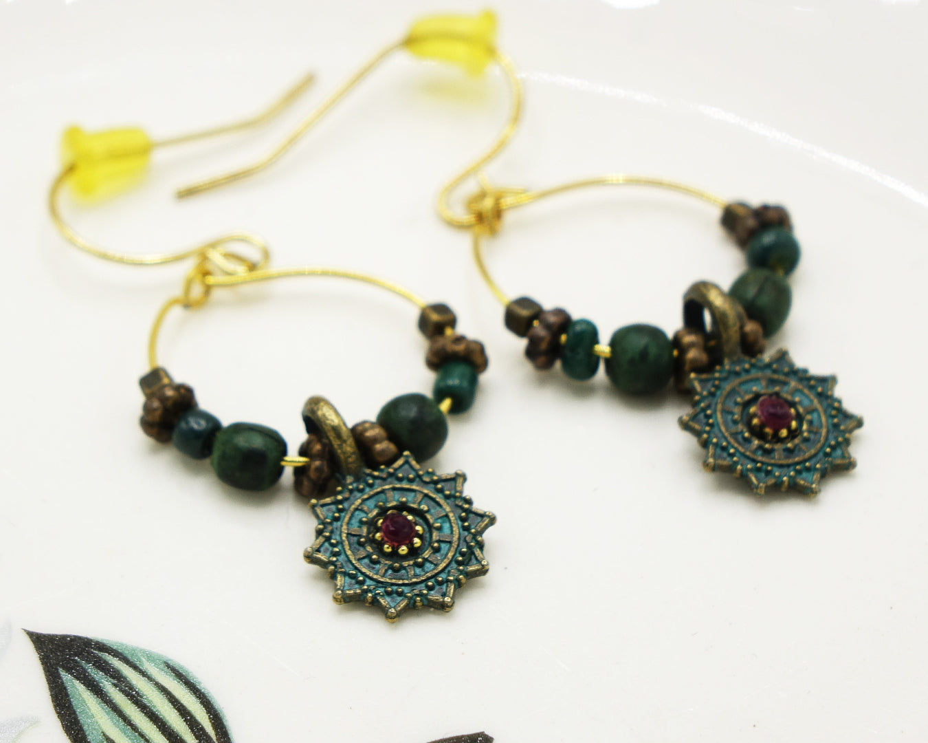 Boho Drop Earrings - Deep Teal