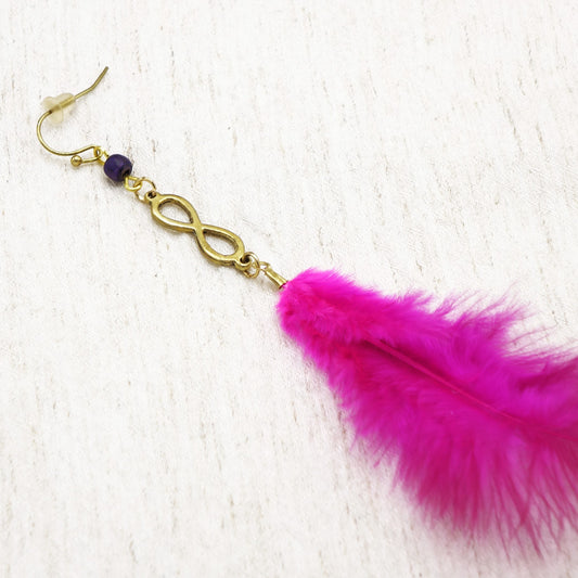 Handcrafted bohemian joyful feather earrings