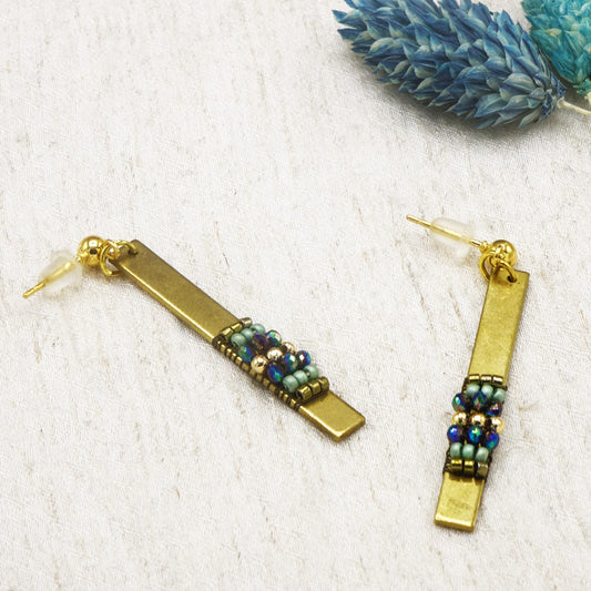 Brass Bar Earrings