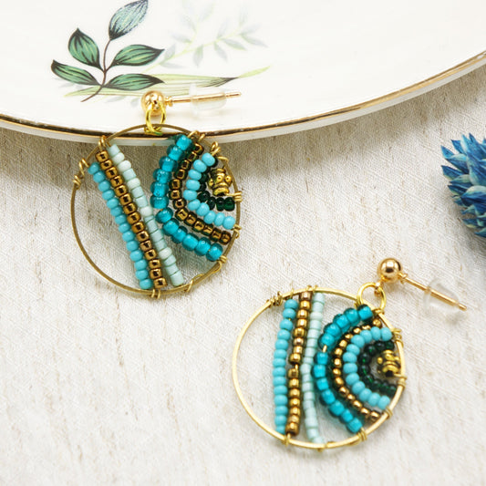 Handwired Boho Beaded Earring