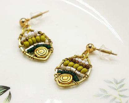 Boho Handwired Koru Earring
