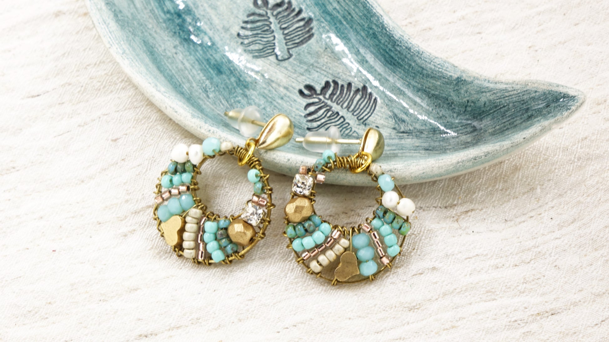 Boho Handwired Earrings - Turquoise - Verna Artisan Works