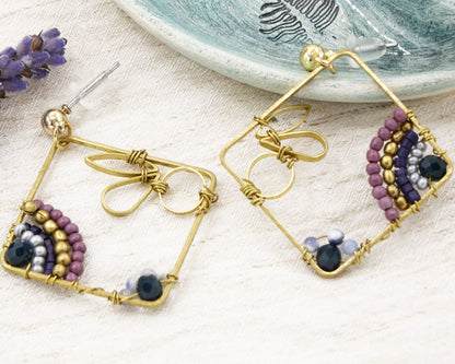 Boho Beaded Handwired Earring