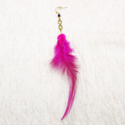Handcrafted bohemian joyful feather earrings