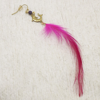 Handcrafted bohemian joyful feather earrings