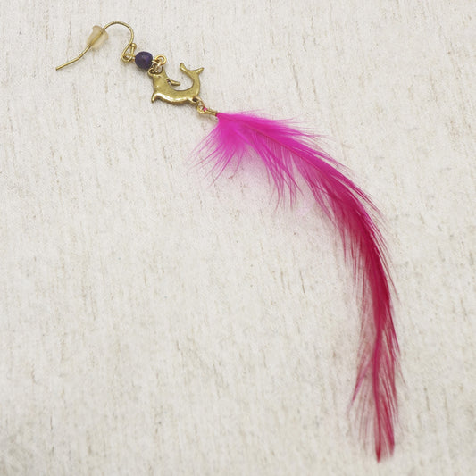 Handcrafted bohemian joyful feather earrings