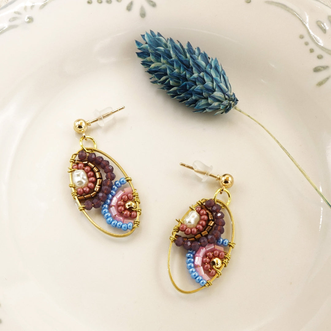 Boho Beaded Handwired Earring