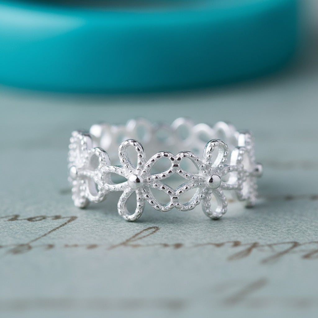 Forget-Me-Not Flower Ring - Verna Artisan Works