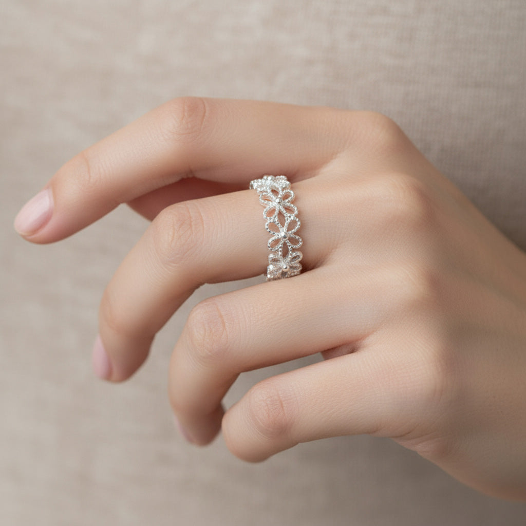 Forget-Me-Not Flower Ring - Verna Artisan Works