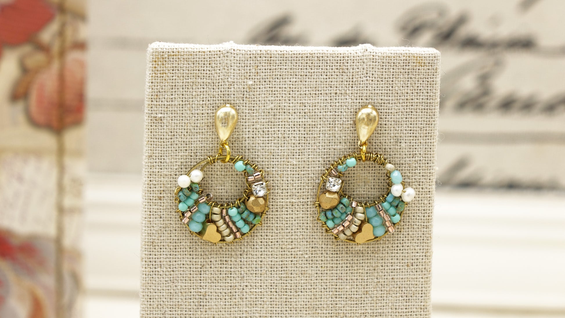 Boho Handwired Earrings - Turquoise - Verna Artisan Works