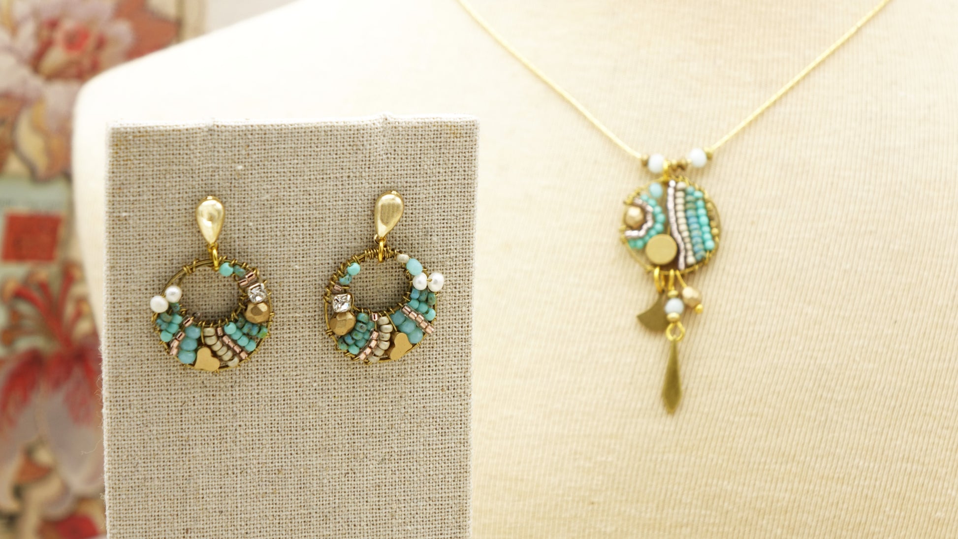 Boho Handwired Earrings - Turquoise - Verna Artisan Works