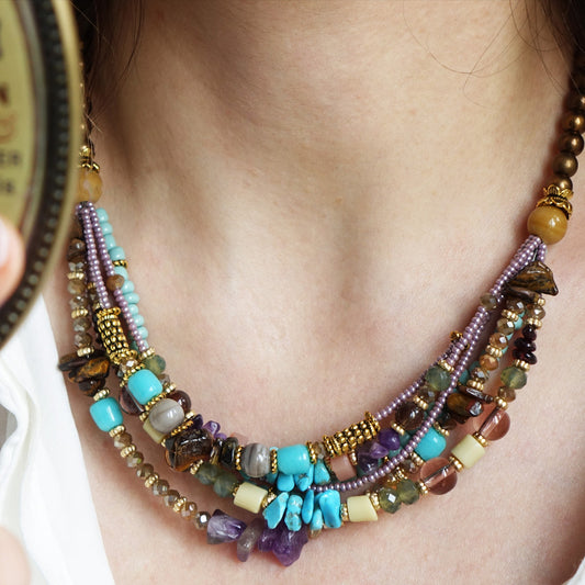 Boho Beaded Ethnic Necklace