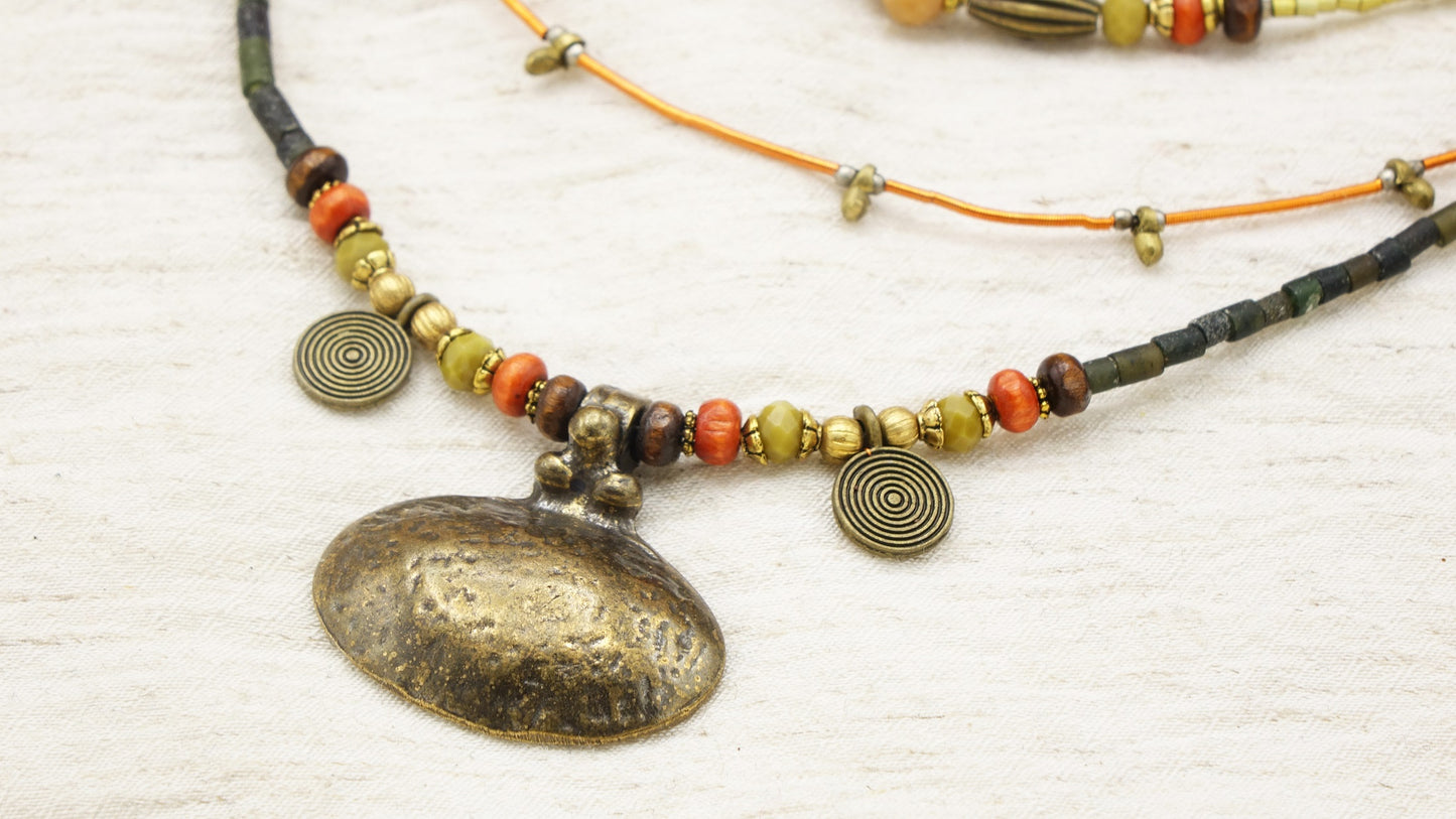 Boho Beaded Layered Necklace - Verna Artisan Works