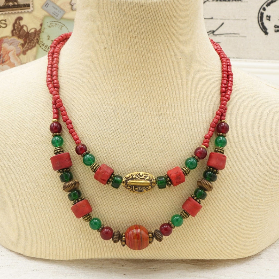 Beaded Christmas Necklace - Verna Artisan Works