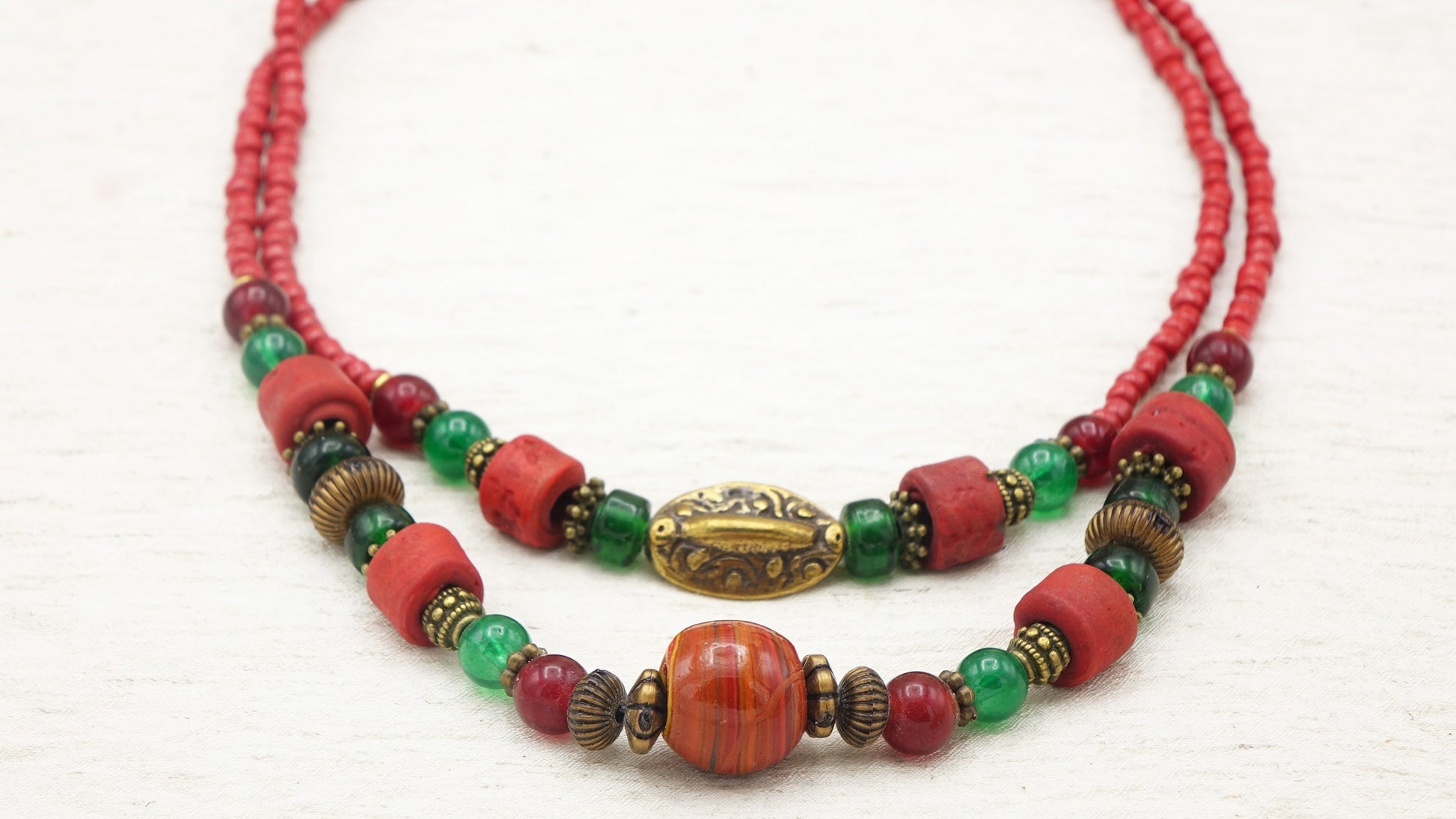 Beaded Christmas Necklace - Verna Artisan Works
