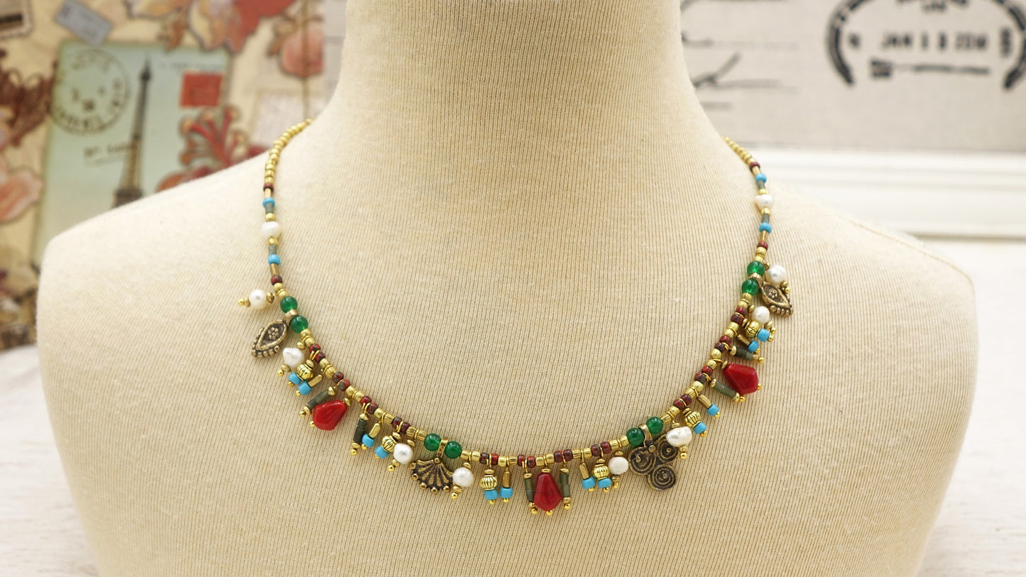 Beaded Christmas Necklace - Verna Artisan Works