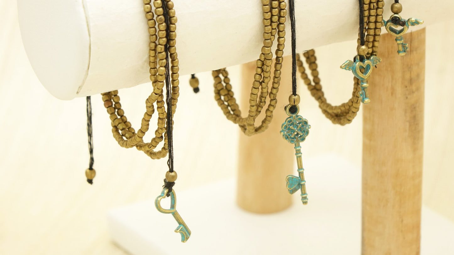 Love Charms Brass Bracelet - Verna Artisan Works