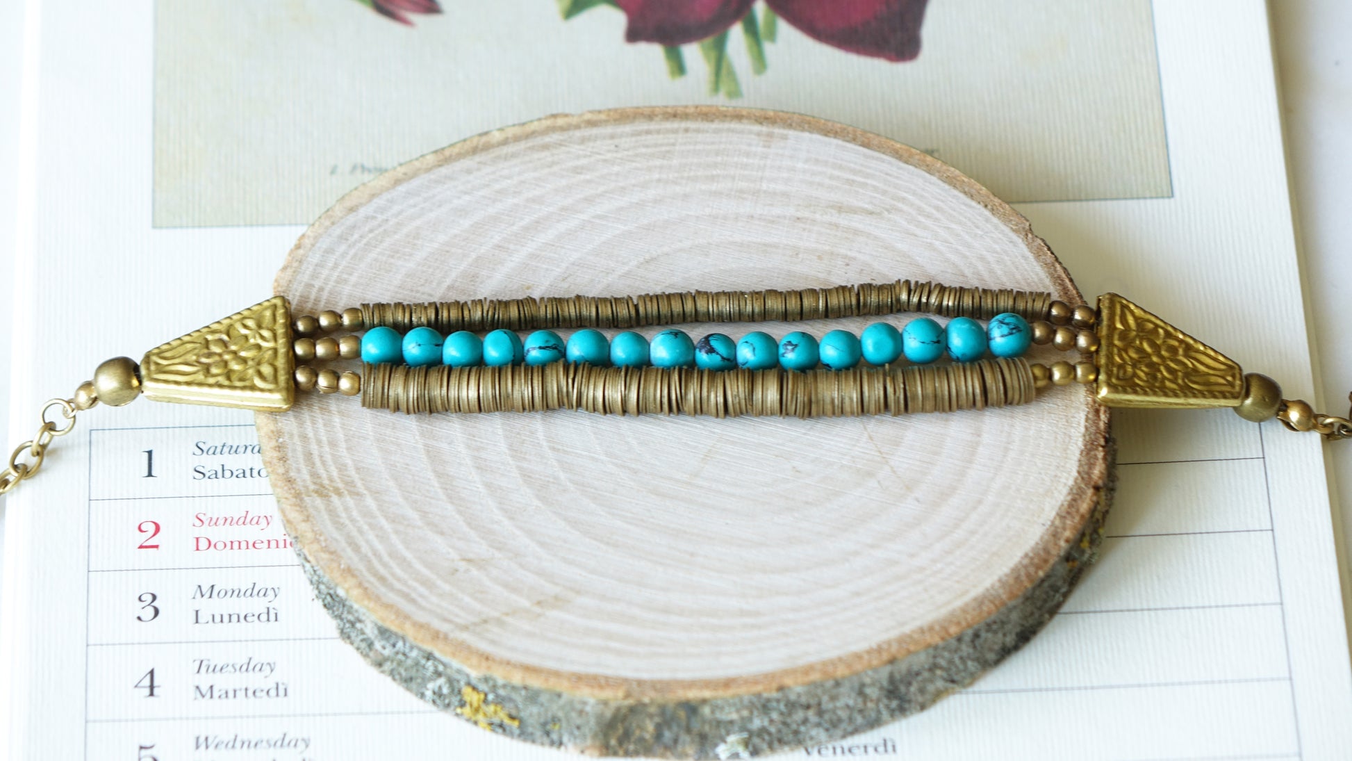 Ancient Goddess Chic, Turquoise Bracelet - Verna Artisan Works