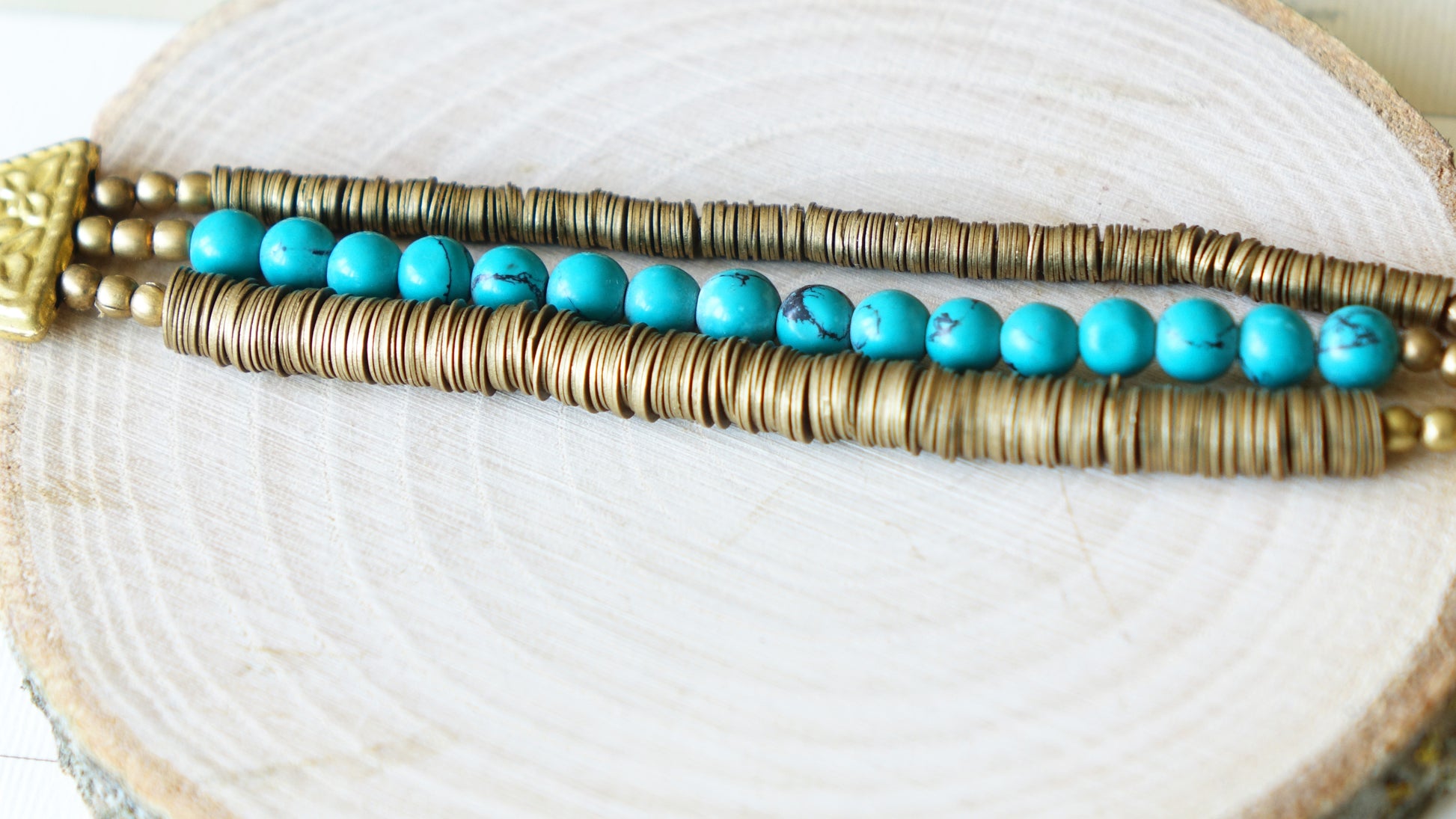 Ancient Goddess Chic, Turquoise Bracelet - Verna Artisan Works