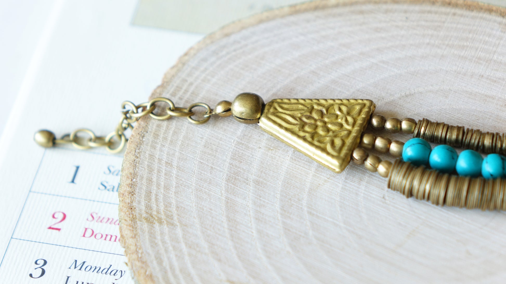 Ancient Goddess Chic, Turquoise Bracelet - Verna Artisan Works