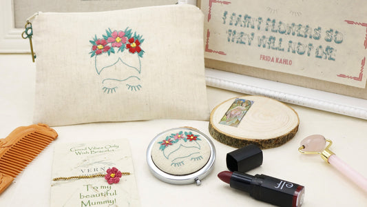 Makeup Bag Vanity Set - Frida Kahlo - Verna Artisan Works