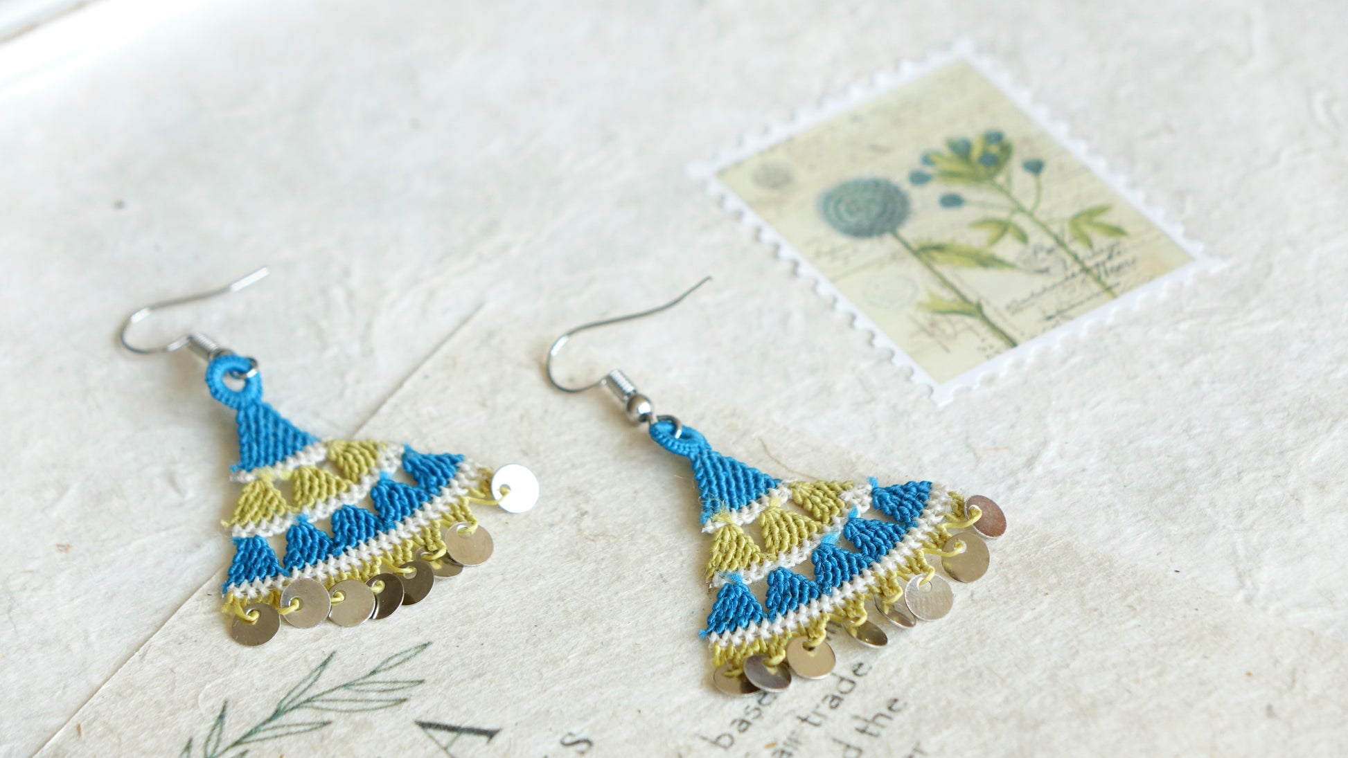 Floral Needle Lace Earrings - Various Colors - Verna Artisan Works