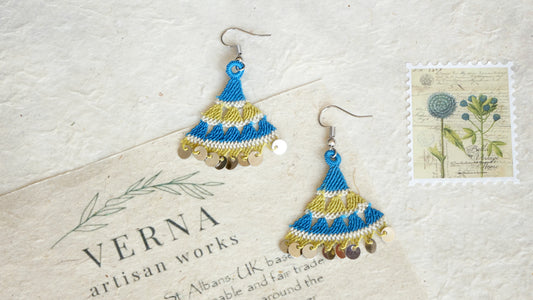 Floral Needle Lace Earrings - Various Colors - Verna Artisan Works