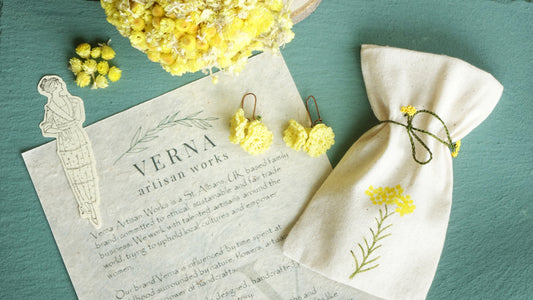 Divine Goddess Immortelle Flower Earrings - Verna Artisan Works
