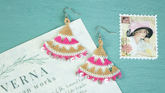 Floral Needle Lace Earrings - Various Colors - Verna Artisan Works
