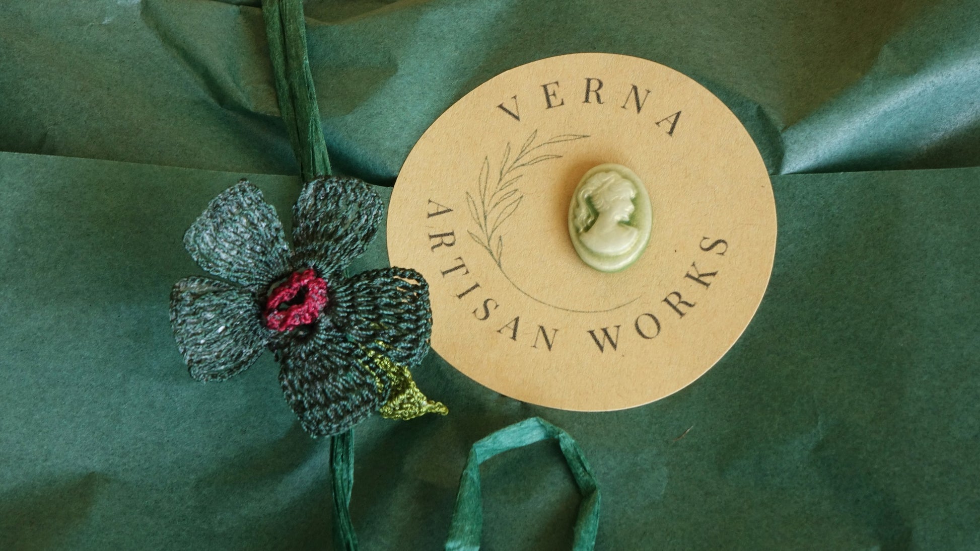 Needle Lace Flower Scarf - Verna Artisan Works