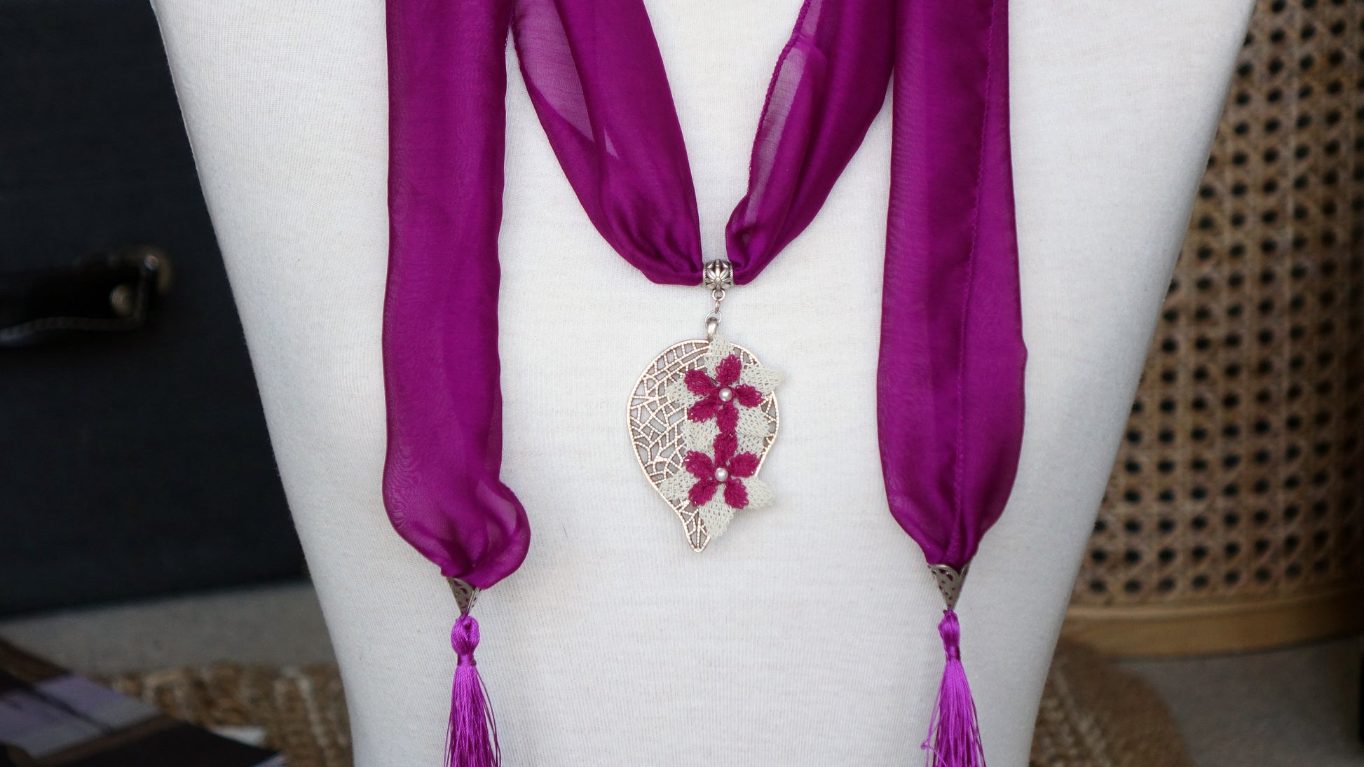 eedle Lace Flower Scarf - Verna Artisan Works