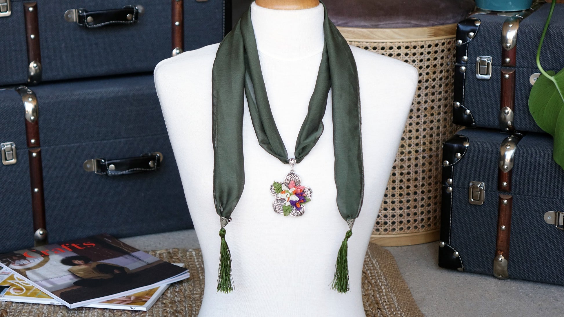 eedle Lace Flower Scarf - Verna Artisan Works