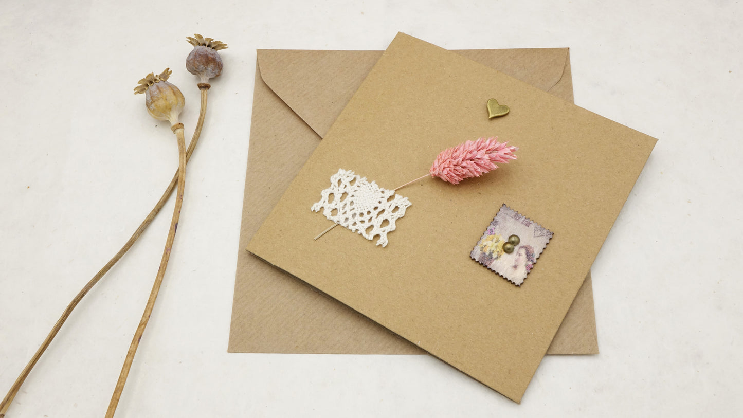 Mini Dried Flowers Bouquet Card - Mother's Day - Verna Artisan Works