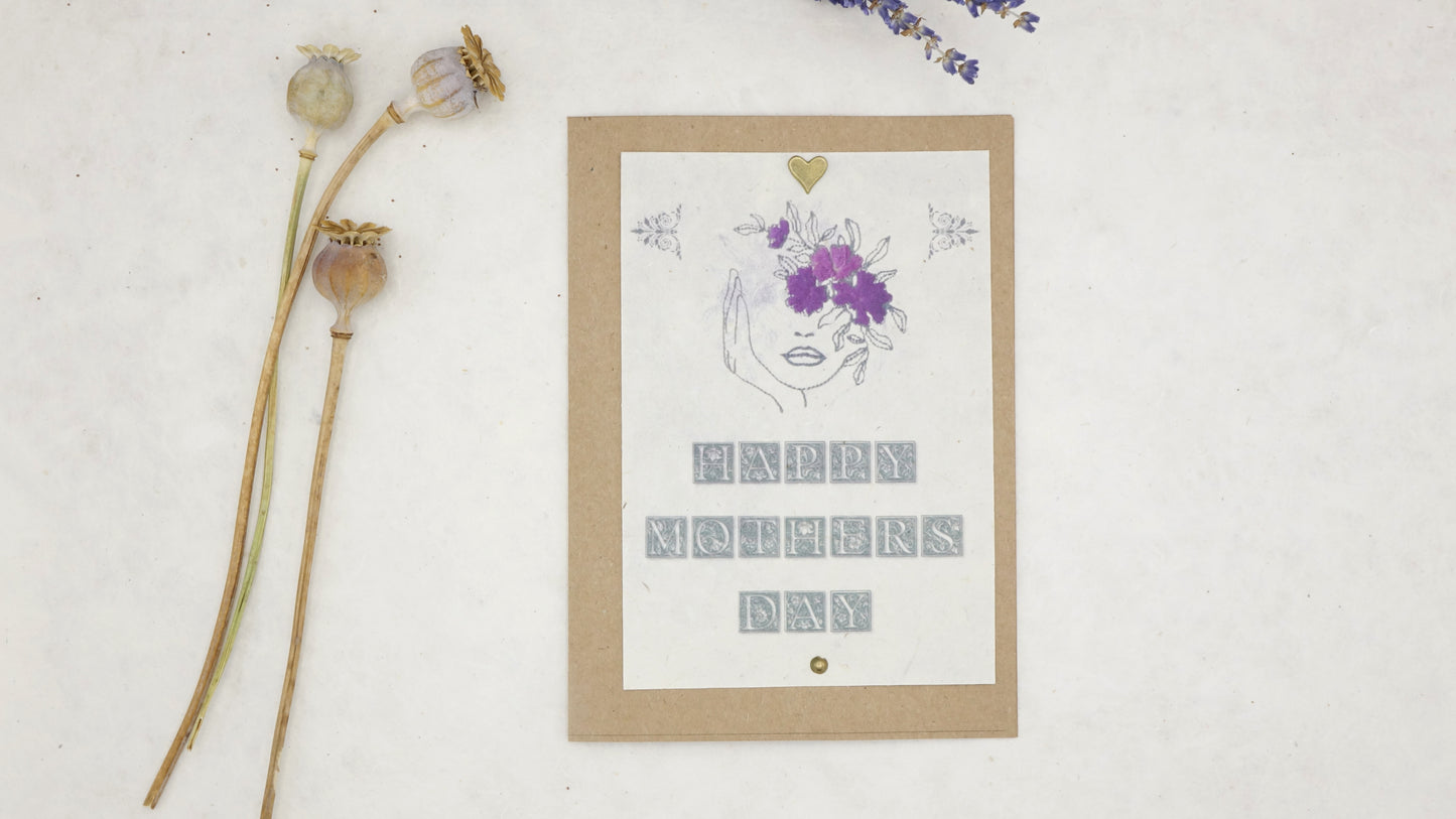 Mini Dried Flowers Bouquet Card - Mother's Day - Verna Artisan Works